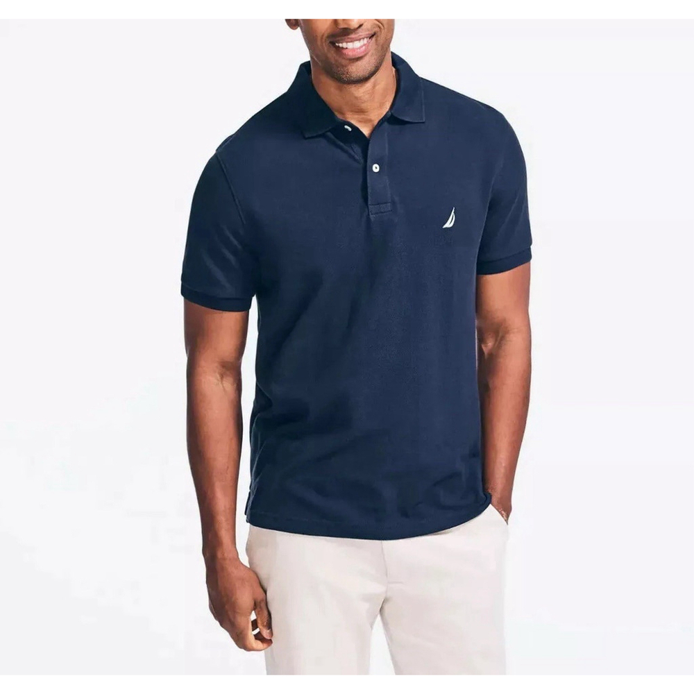 Nautica Mens Medium Classic Fit Short Sleeve Cotton Polo Shirt